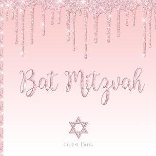 Bat Mitzvah Guest Book: Pink Theme Keepsake Memento, Guests Sign in Personalized with Address Space, Invitation List, Gift Tracker, Photo Pages, Simple Modern Floral Design