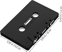 Vista 5 de 4 cintas de casete en blanco para pared, adornos negros vintage para eventos temáticos, fáciles de instalar para proyectos de manualidades