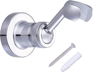 HIMREYLD Shower Head Holder Bracket Copper, Chrome Plated 360 Degrees Adjustable Wall Mount for Handheld Shower Head and Standard Shower Hose