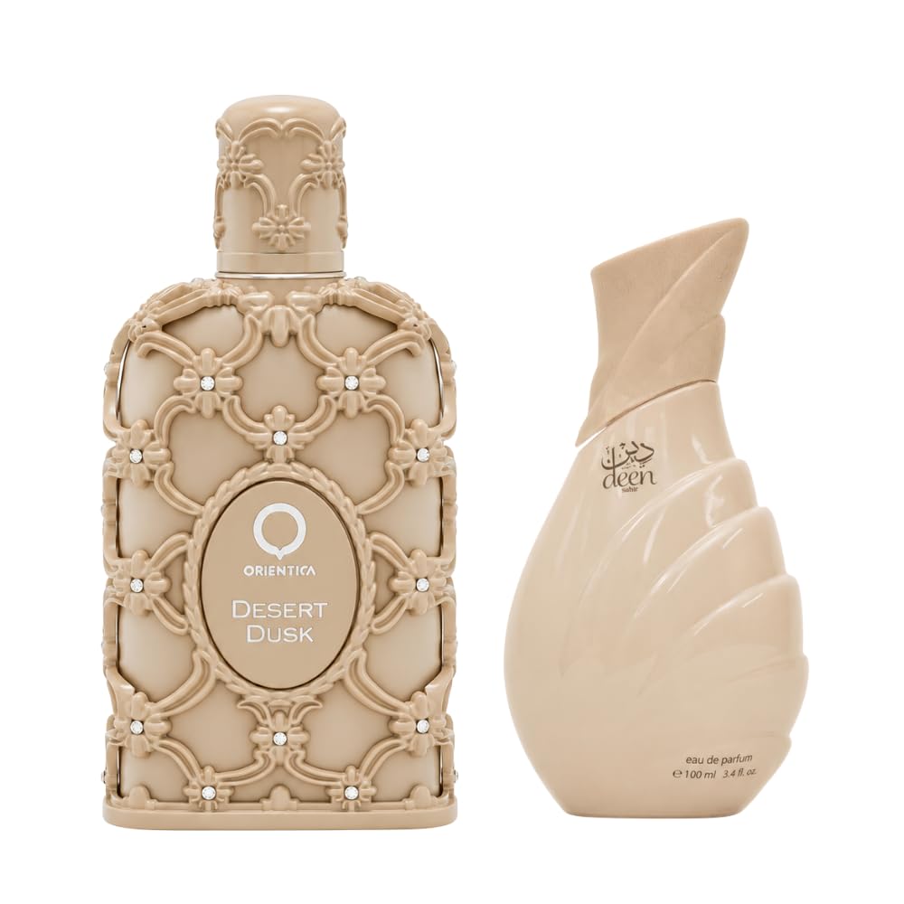 Orientica Desert Dusk Eau de Parfum 80ml + Deen Sahir 100ml Eau de Parfum | Perfume for Women | Arabian Vanilla Amber Floral Fragrance Gift Set