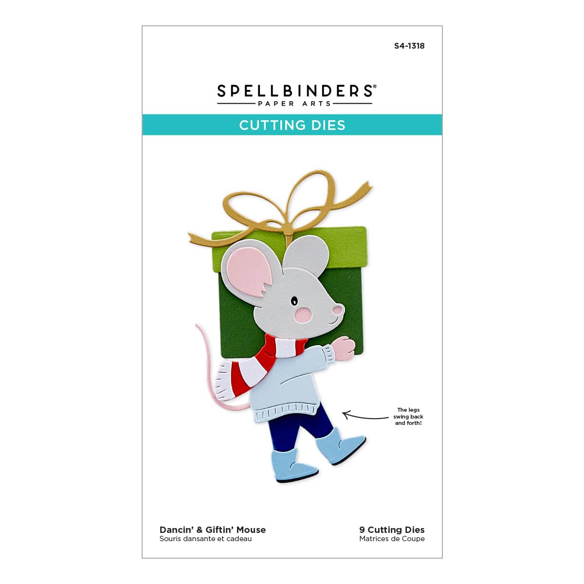 Spellbinders Dancin' & Giftin' Mouse Etched Dies from the Dancin' Christmas Collection