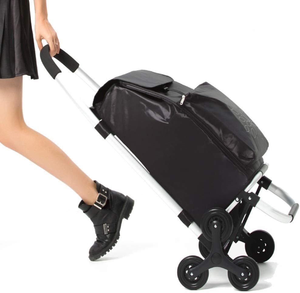 Carrito de compras ligero para aislamiento con 6 ruedas, plegable y apto para subir escaleras, para mercado y traslado de bolsas miniatura 2