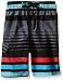 Kanu Surf Big Boys' Echo Stripe Swim Trunk, Black, X-Large (18/20)