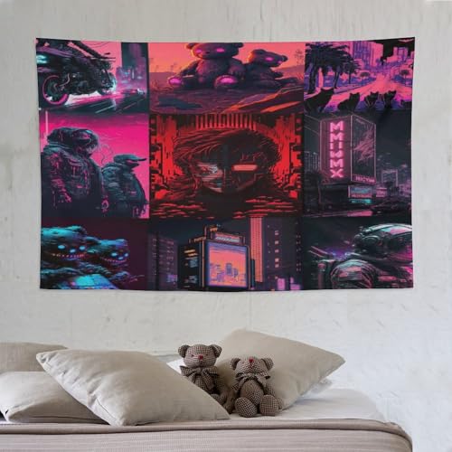 Tapis mural esthétique paysage néon pour créer un cocon unique