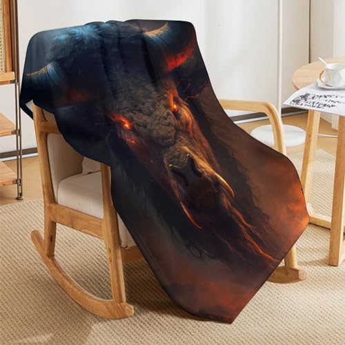 Manta de franela de bisonte demoníaco 130x180cm para sofá 5