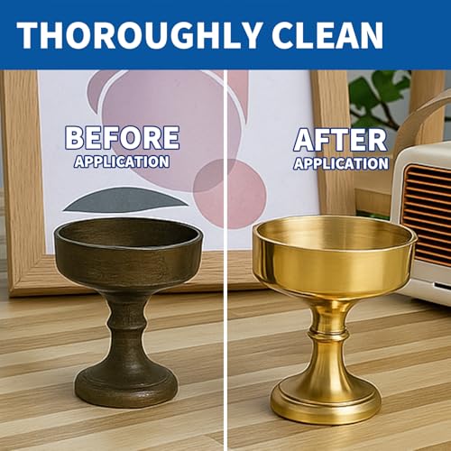 QONS Brass Polish Copper Cream Cleaner Kit - Instant Polishing Cream And Protective Tarnish Removal, Metal Cleaner And Brightener For Antiques, Music Instruments, Copper Kettle And Sinks