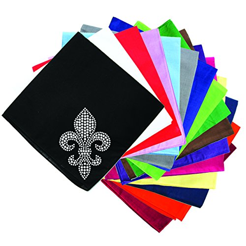 Dog in the Closet, Fleur de Lis (Rhinestone) - Rhinestone Dog Bandana - Choice of Color