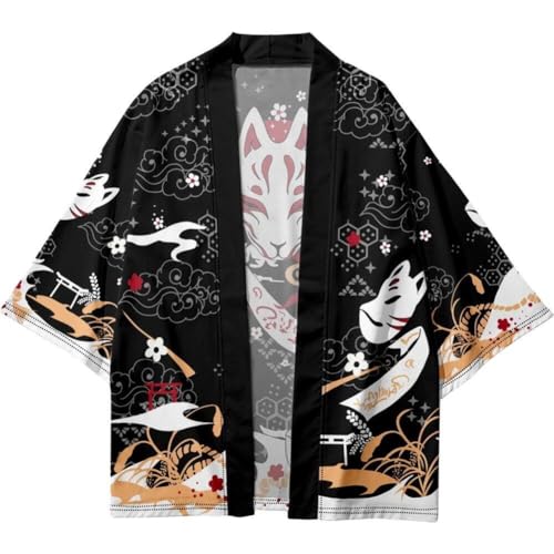 Sanfly Cárdigan Tipo Kimono Japonés Estilo Ondulado De, Camisa Tipo Kimono De Verano para Hombre, Camisa De Manga Clásica Yukata Haori para Mujer
