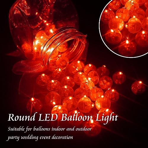 Image of 200pcs Balloon Lights Warm White Mini LED Lights Round Long Standby Time Multicolor Ball Lamps Paper Lantern for Easter Birthday Party Christmas Halloween Decoration Red