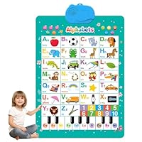 2025 New Talking Wall Chart for Kids - English & Spanish Learning Poster with Songs, ABCs, Numbers, Animal Words & Piano - Preschool Learning Activities & Spanish Classroom Supplies(English alphabet)