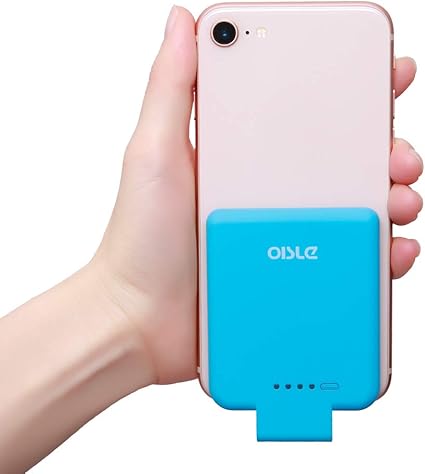 Amazon Oisle モバイルバッテリー ミニ パワーバンク Iphone 8 7 6s 6 5 5s Se兼用 2800mah大容量 Pse認証済 超コンパクト 超薄型 超軽量 小型 急速充電 Lightningコネクター内蔵型 ワイヤレス 持ち運び 携帯応急充電器 ライトブルー モバイルバッテリー 通販