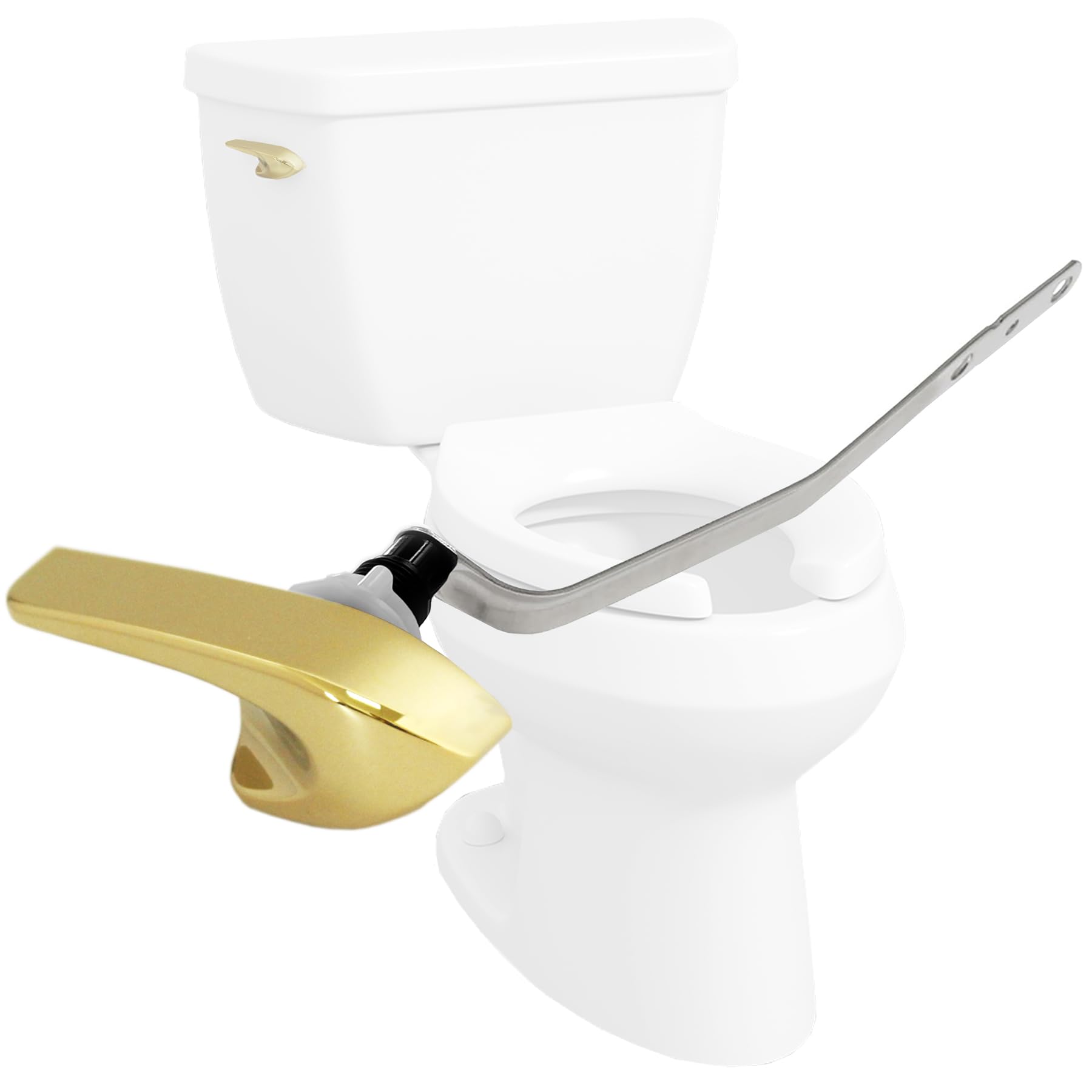 Side Mount Toilet Handle Fit for Kohler 87115-VF, Gold Toilet