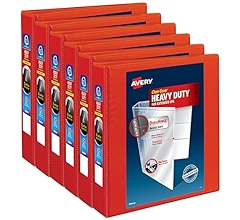 Avery® Heavy-Duty View Binder With DuraHinge, One Touch EZD Rings And Extra-Wide Cover, 3 Ring, 3" Capacity, 11 X 8.5, White, (1321