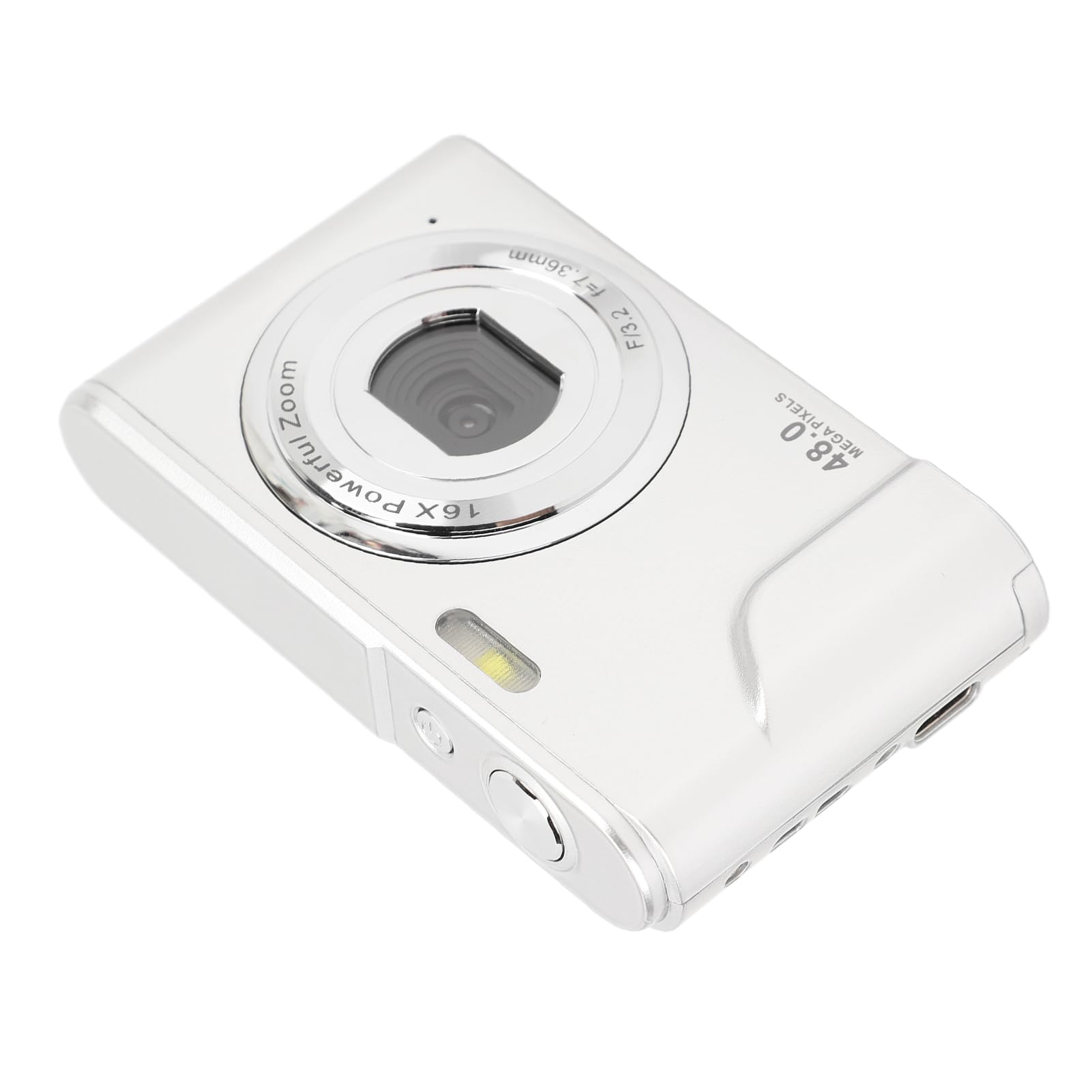 Aparat Cyfrowy 48MP 1080P Kompaktowy Aparat Cyfrowy z 16-krotnym Zoomem dla Początkujących Dorosłych (SILVER)