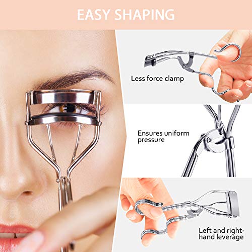 Eyelash Curler Tweezers Set, Terresa 4 in 1 Eye Lash Curler Kit with 4pcs Eyelash Curler Refill Pads, Eyelash Extension Tweezers False Eyelash Applicator Tool for Women - Thumbnail 5