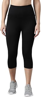 GO COLORS Womens Solid Training Capri | Elastane, High Rise Price In India