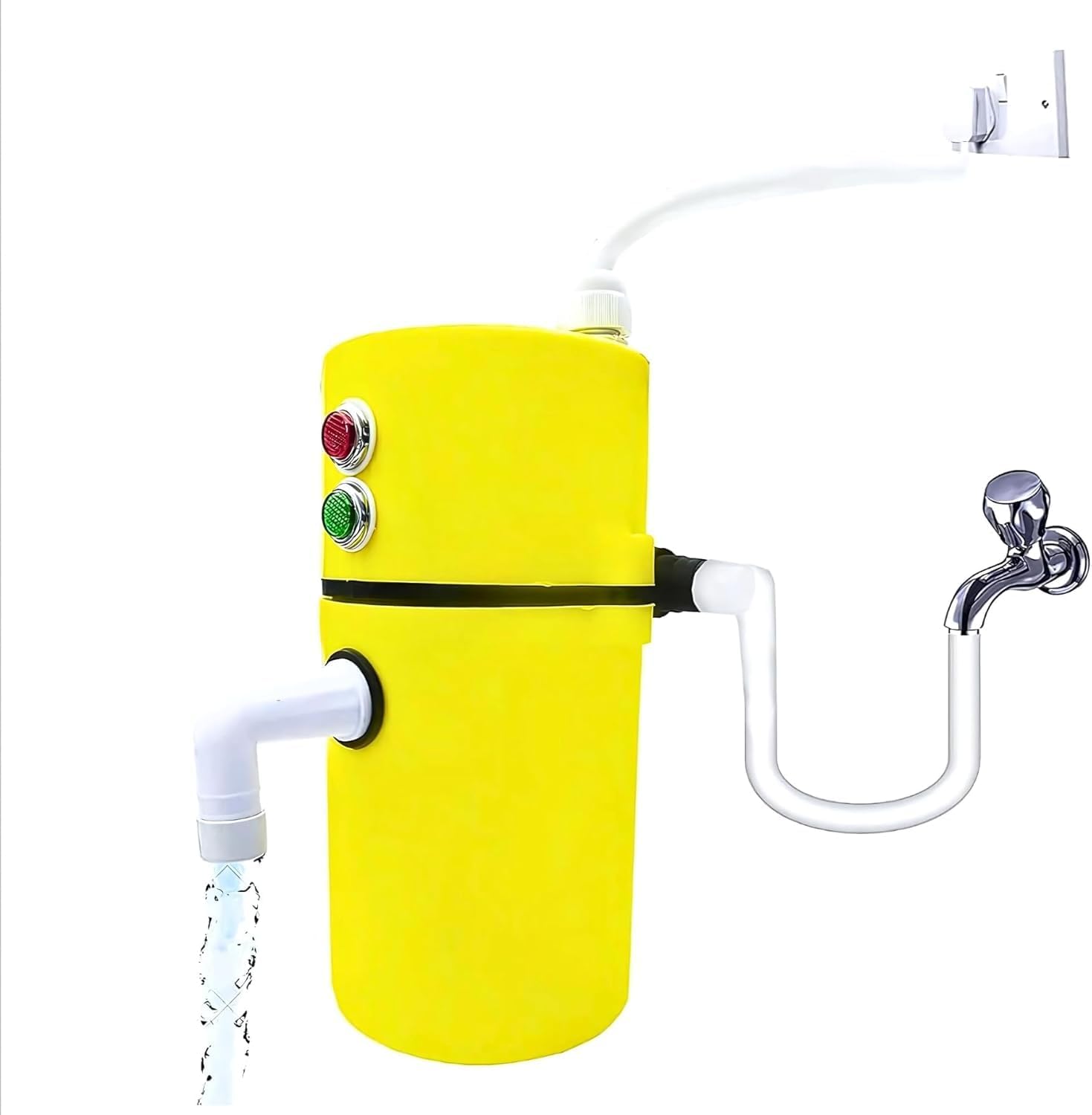 DRUMSTONE (𝐄𝐱𝐥𝐮𝐬𝐢𝐯𝐞 𝟐𝟎 𝐘𝐞𝐚𝐫𝐬 𝐰𝐚𝐫𝐫𝐚𝐧𝐭𝐲) Portable Instant Electric Water Heater – Durable ABS Body, Auto Shut-Off, Copper Coil for Quick Heating in Bathrooms & Kitchens