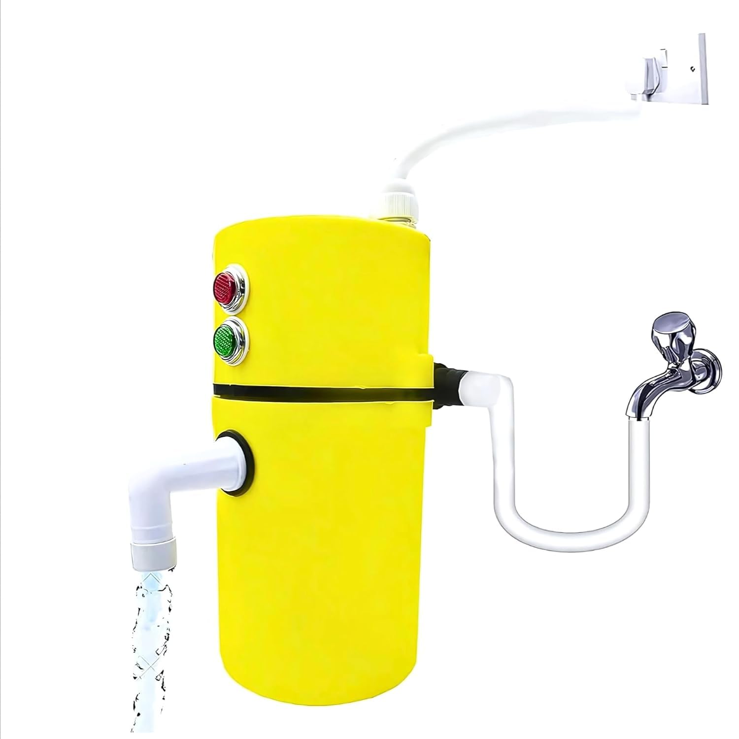 DRUMSTONE (𝐄𝐱𝐥𝐮𝐬𝐢𝐯𝐞 𝟐𝟎 𝐘𝐞𝐚𝐫𝐬 𝐰𝐚𝐫𝐫𝐚𝐧𝐭𝐲) Portable Instant Electric Water Heater – Durable ABS Body, Auto Shut-Off, Copper Coil for Quick Heating in Bathrooms & Kitchens
