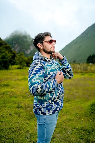 Image of Handmade Alpaca Sweater for Men or Women, Vibrant Colors, Soft and Hypoallergenic, Crafted by Otavalenos Artisans in Ecuador.