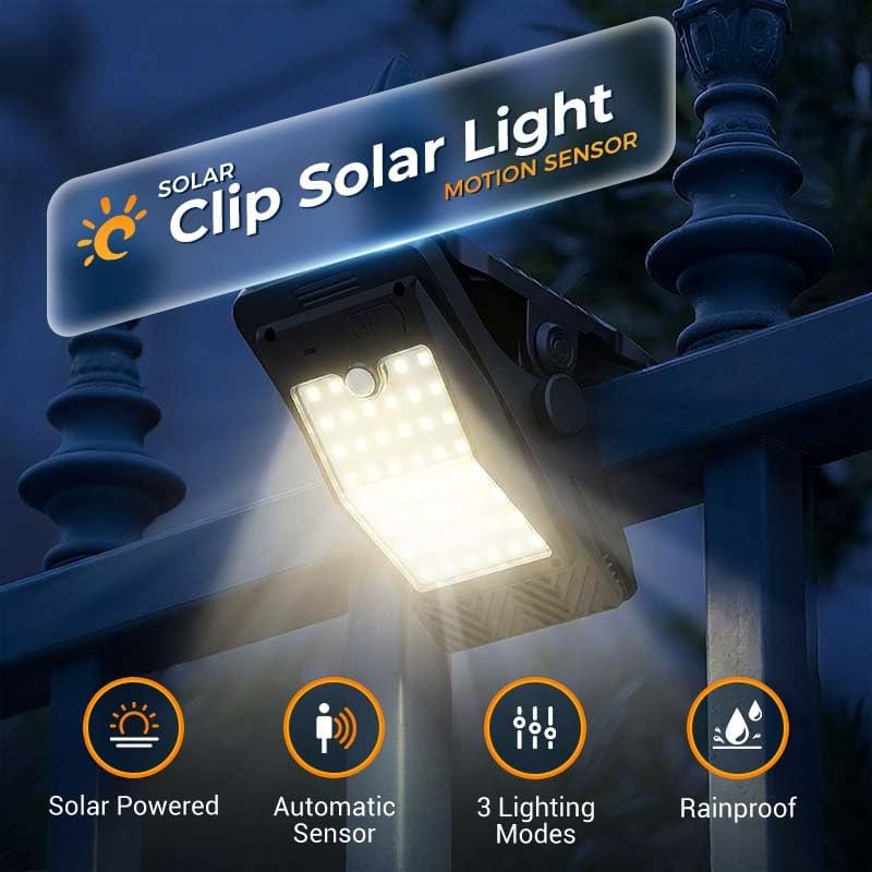 3 Pcs Solar Clip Light with Motion Sensor, 2026 Upgrade Adjustable Clip On Solar Lights Outdoor, Multifunctional Clip On LED Light for Camping Garden Garage, Emergency Light for Home (Large)