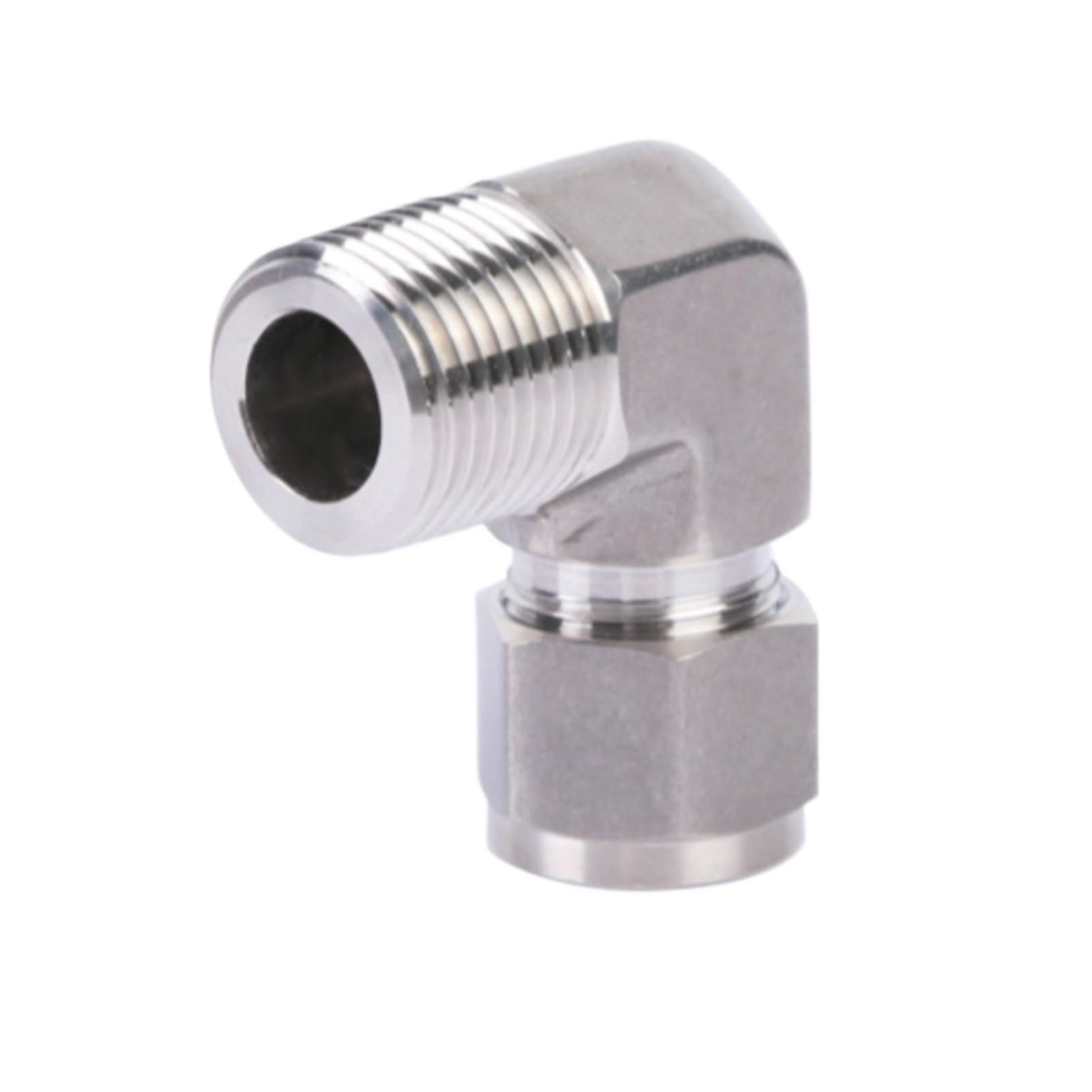 Codo 90 ° 1/8 "1/4" 3/8 "1/2" X 6 8 10 12 Mm tubo OD compresión 316 acero inoxidable forjado instalación de tuberías agua(NPT 1,5l8 Inch)