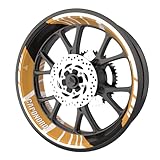 Kit pour 2 jantes de moto : 4 cercles complets, 1 pour chaque côté sur chaque jante ; total de 8 autocollants : 2 par côtés