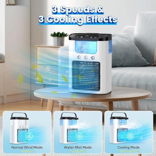 Image of Elevea 𝟏𝟓-𝐘𝐞𝐚𝐫 𝐋𝐨𝐧𝐠-𝐋𝐢𝐟𝐞 𝐖𝐚𝐫𝐫𝐚𝐧𝐭𝐲 Portable Mini Mist Fan with Water Tank, USB Powered Desk Fan, 3 Airflow Settings, Compact Table Fan for Office Desk and Home Use (Pink)