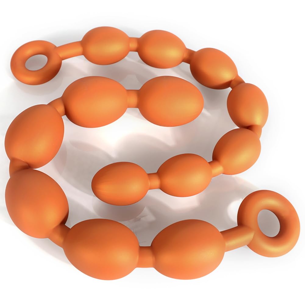 SXOVO Palline Anali Extra Grandi Plug Analesex Toy in Silicone Liquido con Anello Sicurezza Plug Anale-Dilatatore per Stretching Anale e Stimolazione Prostata BDSM Toys Sessuali per Donna Uomini (M)