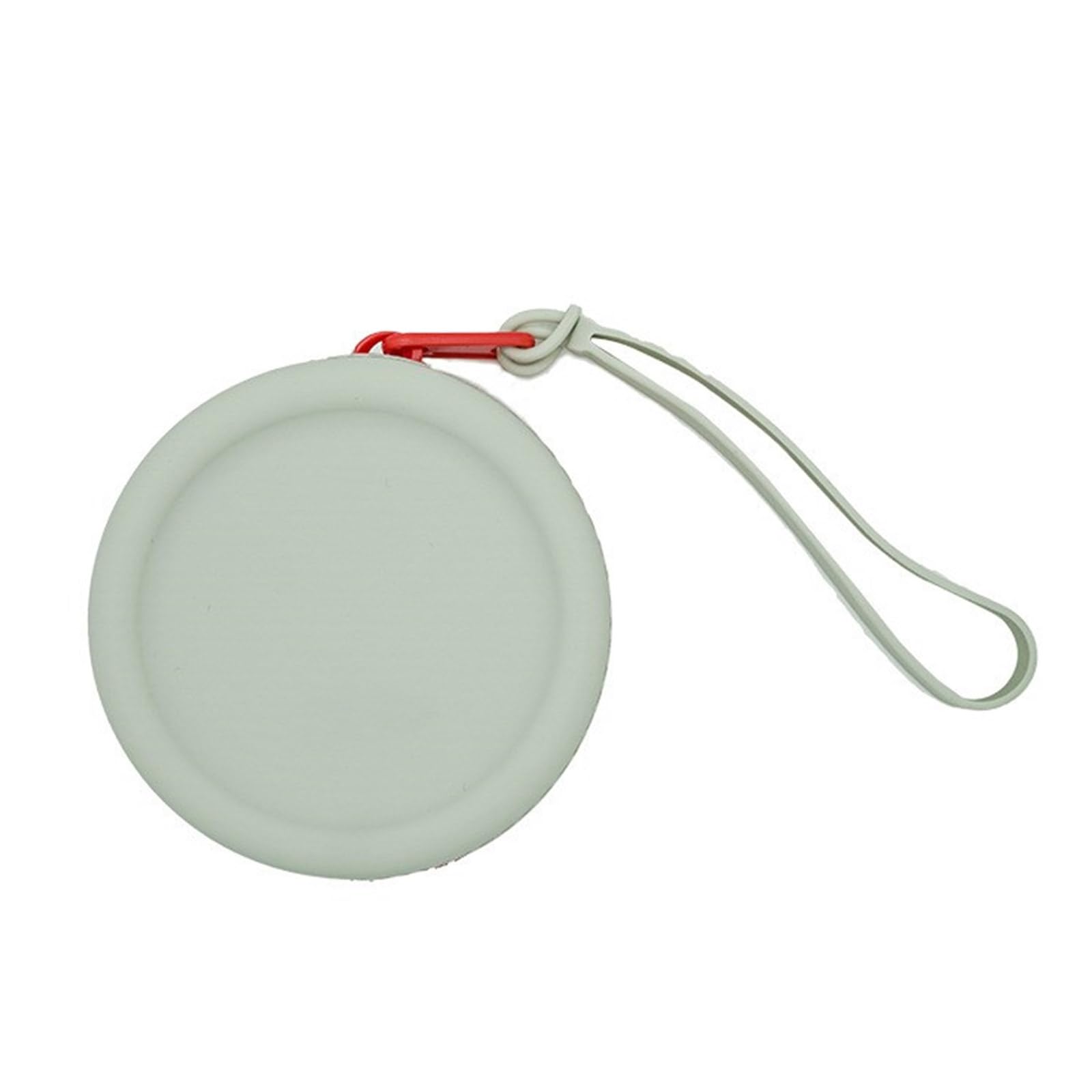 LEEINTO Cute Round Silicone Coin Purse Keychain Small Wallet Coin Storage Bag Solid Color Key Bag Headphone Case Zipper Pouch