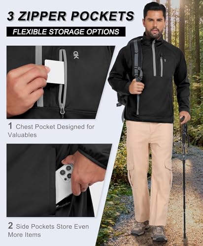 Image of Little Donkey Andy Men's Golf Pullover Windbreaker Quarter Zip Golf Jacket
