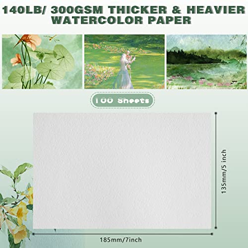 5 X 7 Inch Watercolor Paper, 100 Sheets Water Color Paint Paper, 140Lb/ 300Gsm Watercolor Paper Cardstock Watercolor Painting Paper For Kids Child Students Artists Watercolor Painting Beginners #TOP1