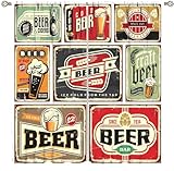 Beer Kitchen Curtains,Retro Poster Design Rustic Drink Window Treatments for Wine Room Kitchen Café Dining Room Window Drapes 2 Panels Set,Total Size 42 x 45 Inch