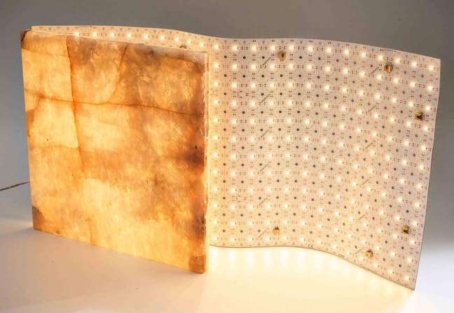 Haikolux 4-Pack Flexible LED Light Sheet: 24x12in 36W Per Sheet 3000K Warm White. Paper-Thin Backlight Panel for Translucent Onyx Stone & Quartz. 24V DC Dimmable System Commercial-Grade High CRI.