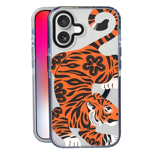 Nimeey Tiger for iPhone 17 Case,MagSafe Compatible,Matte Soft Slim Shockproof Cover,Anti-Fingerprint,Anti-Yellowing,Anti-Scratch Back,Magnetic Phone Case for Women,Girl,Cute,Girly,Clear by Nimeey - Used condition - US$11.16