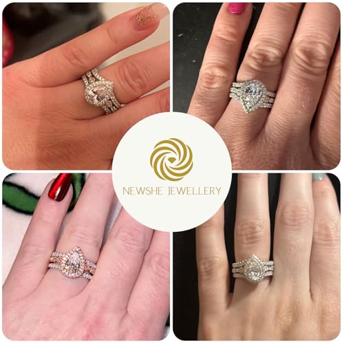 Image of Newshe Jewellery Wedding Rings for Women Bridal Sets Engagement Ring