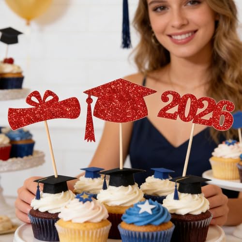 Cartel de Descuento de Diploma para Florero, Decoración Central para Cupcakes,Relleno de Jarrón para Ceremonia de Diplomas 2026 | para Mesa de Cena Celebración Escolar Actividad - imagen 2