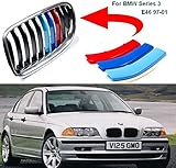 Resistente al calor. BizTech ® Parrillas de coche Inserciones Rayas decoración para BMW Serie 3 1998-2001 E46 10 rejillas M Power M Sport Tech