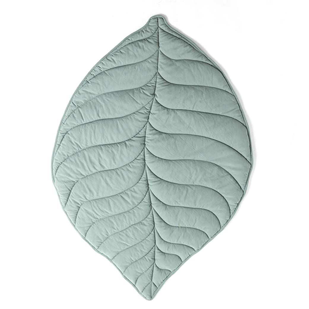 Tapis de feuilles de bébé en coton doux vert pour jeu et couchage