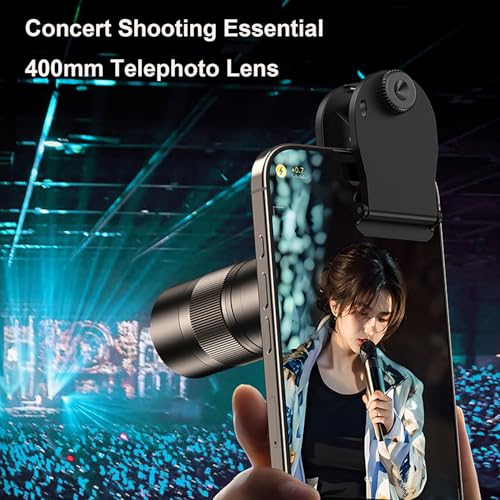 Image of 400mm Telephoto Lens for iPhone Android phone camera, HD Phone Telescope Lens with Universal Clip, for Multi-scene long-distance photography like Wildlife, Sports, concert, flower, etc.
