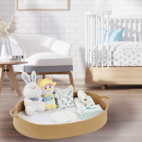 Baby Changing Basket For Baby Dresser, Moses Basket For Babies, Cotton Rope Diaper Changing Basket, Unisex Baby Moses Basket, Foam Diaper Changing Pad For Dresser, Changing Table Topper For Dresser #TOP5