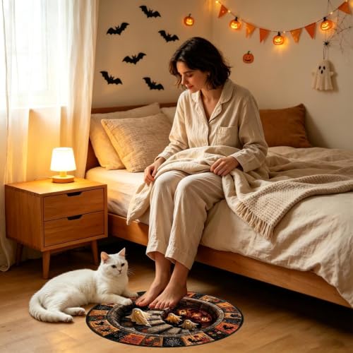 Alfombra ilusión de Halloween: transforma tu salón con decoración geométrica impactante 3
