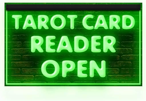 180087 Tarot Card Reader Psychic Open Shop Window Decor Display LED Light Neon Sign 12" X 8", Green