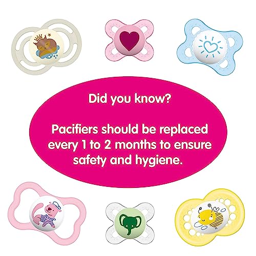 Image of MAM Air Night Pacifiers, MAM Sensitive Skin Pacifier 6+ Months, Glow in The Dark Pacifier, Best Pacifier for Breastfed Babies, Baby Boy Pacifiers, 6-16 (Pack of 2)