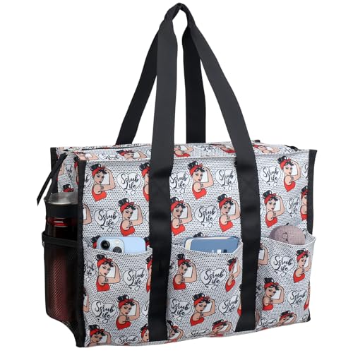 Image of Nurse Bags for Work Nursing Bag Multiple Pockets Waterproof Organizing Zip Top Clinical Bag for Nursing Students Home Health