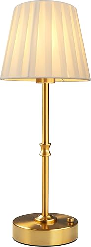 Miniatura 15 de EppieBasic Lámpara de mesa inalámbrica recargable: carga rápida y larga duración, luz cálida de 2700 K, lámparas doradas vintage para mujeres ama de