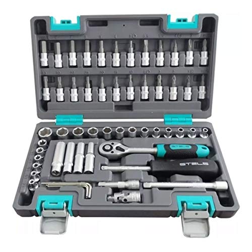 KIT DE FERRAMENTA COM MALETA 1/4 CRV 57 PEÇAS - STELS
