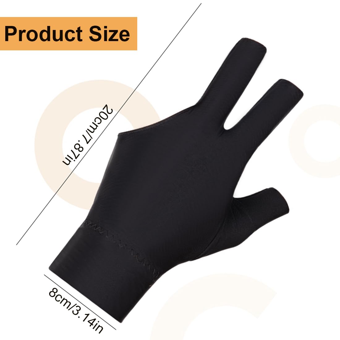 1 Pcs Guanto da esposizione a tre dita in lycra elastico utilizzato per il tiro a biliardo e gli sport da biliardo indossati dalla mano sinistra