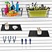 BeapTcely 40 Pcs Slatwall Accessories Set - Includes Metal Wire Baskets, Storage Bins, Hooks, Screwdriver Holders and Shelves for Garage and Room Storage