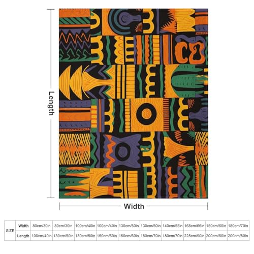 Plaid ethnique africain couverture légère pour camping et pique-nique