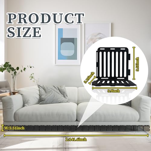 KEOHOLI 24 Pack Under Couch Blocker,Under Bed Blocker for Pets Plastic Stopper,Couch Guards Gap Bumper Stop Things Going Under Bed or Sofa Couch(5.5\" H x 5.9\" L)